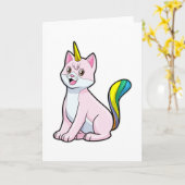 Katze Einhorn Karte (Gelbe Blume)
