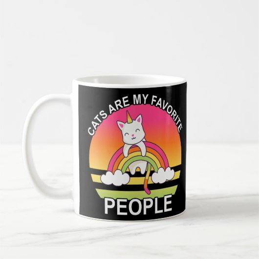 Katze Einhorn Katzen sind meine Lieblingsmenschen  Kaffeetasse (Links)