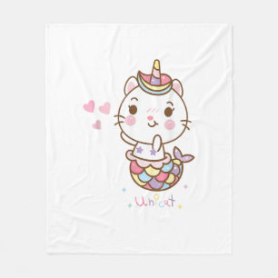 Katze Einhorn Shirt - Unikat Meerjungfrau Katze Ic Fleecedecke