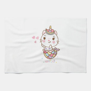 Katze Einhorn Shirt - Unikat Meerjungfrau Katze Ic Geschirrtuch