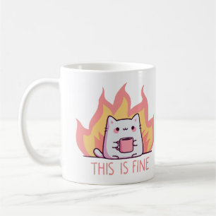 Katze Eins Feuer Das Ist In Ordnung Kaffeetasse