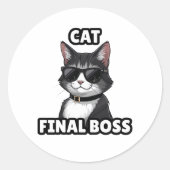 Katze Endboss Cool Sticker (Vorderseite)