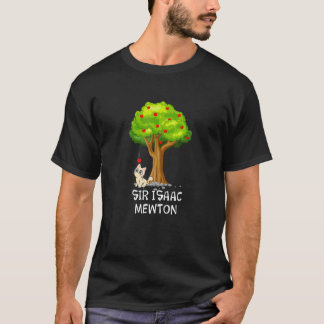 Katze entdeckt Gesetz der Schwerkraft Isaac Mewton T-Shirt