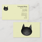 Katze. Entzückender schwarzer Kitty. Visitenkarte (Vorne/Hinten)