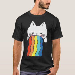 Katze Erbrechen Regenbogen Katze Erbrechen farbig T-Shirt