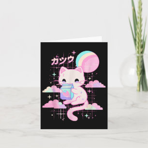 Katze Erdbeer Milch Anime 90er Japanische Katze Ja Karte
