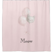 Katze Erröten Rosa Luftballons   Duschvorhang (Vorderseite)