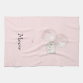 Katze Erröten Rosa Luftballons   Geschirrtuch (Horizontal)