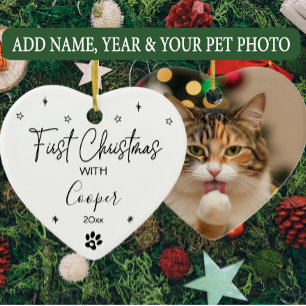 Katze Erstes Weihnachten Benutzername & Foto Keramik Ornament