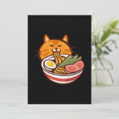 Katze essen Ramen Japan Kitten Kitty Pet Tier Gif Einladung (Stehend Vorderseite)