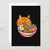 Katze essen Ramen Japan Kitten Kitty Pet Tier Gif Einladung (Vorne/Hinten)