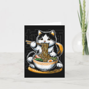 Katze essen Ramen Nahrung Katze Lover Ramen Noodle Karte