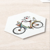 Katze fährt ein buntes Fahrrad - Katzen - Geschenk Untersetzer (angewinkelt)