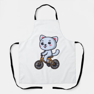 Katze fährt Fahrrad Katzen-Design-Geschenke für Fr Schürze