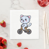 Katze fährt Fahrrad Katzen-Design-Geschenke für Fr Serviette (Beispiel)