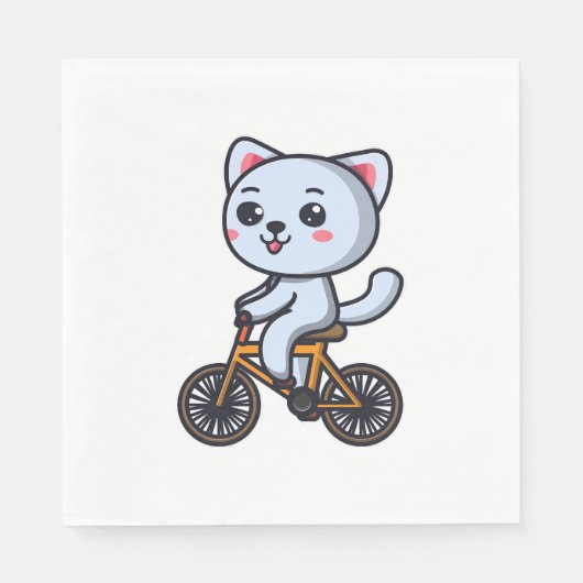 Katze fährt Fahrrad Katzen-Design-Geschenke für Fr Serviette (Vorderseite)