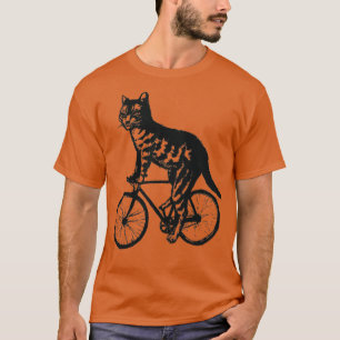 Katze fährt Fahrrad Radfahren T-Shirt