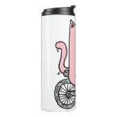 Katze fährt Fahrrad Thermosbecher (Nach links gedreht)
