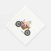Katze fährt Motorrad Serviette (Ecke)