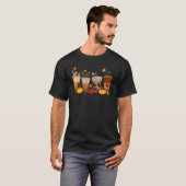 Katze Fall Kaffee Herbstblätter Fall Katze Dankfes T-Shirt (Vorne ganz)