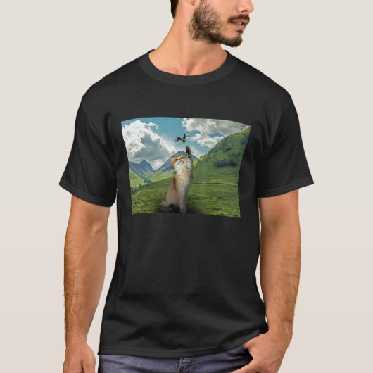 Katze fängt Adler T-Shirt (Vorderseite)