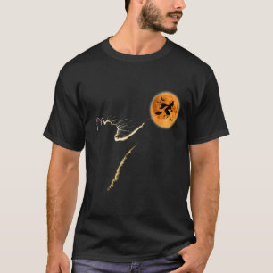 Katze fängt die Mondhexe Halloween-Kostüm T-Shirt