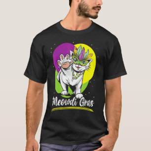 Katze Fasching Mardi Gras Karneval in New Orlean T-Shirt