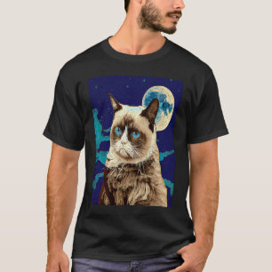 Katze Faultier Mond T-Shirt