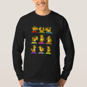 Katze Faultier Yoga-Posen Sportgymnastik Ohm Herzs T-Shirt
