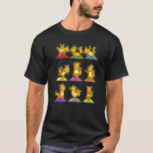 Katze Faultier Yoga-Posen Sportturnen Ohm Herzschl T-Shirt