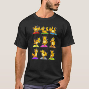Katze Faultier Yoga-Posen Sportturnen Ohm Herzschl T-Shirt