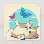 Katze Feiertagskarte (Vorne/Hinten)