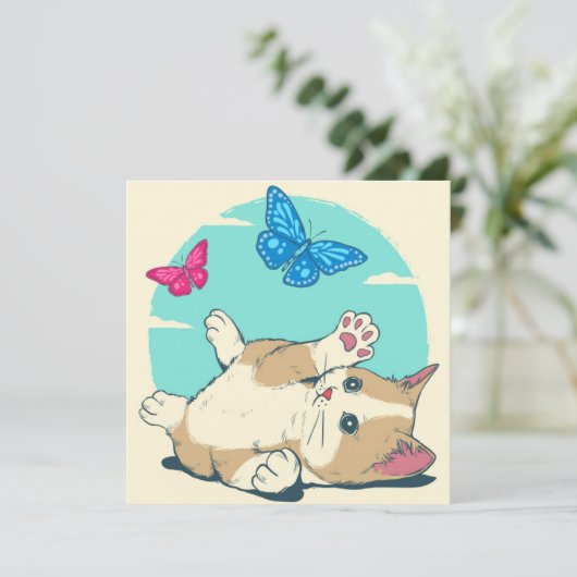 Katze Feiertagskarte (Stehend Vorderseite)