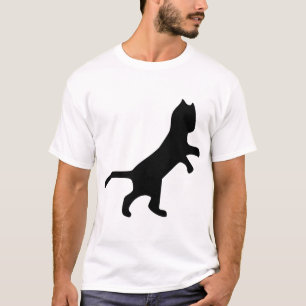 Katze Feline Pet Black Silhouette Leaping Animal T-Shirt