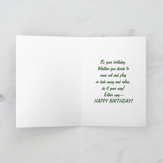 Katze, Fell oder Spiel, Geburtstag Karte (Innenseite)