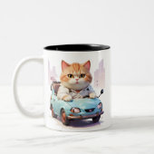Katze Fett Auto mit einer Kaffeetasse (Links)