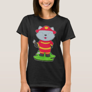 Katze Feuerwehrmann Axt Feuerwehr T-Shirt