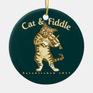 Katze & Fiedel Keramik Ornament