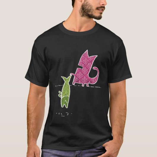 Katze+Fische T-Shirt (Vorderseite)