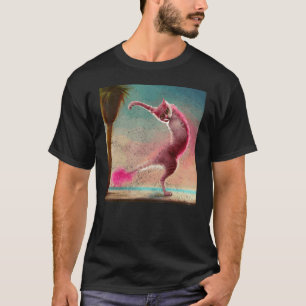 Katze Flamingo Dabbing Tanz T-Shirt