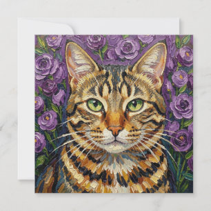 Katze & Floral Süße künstlerische Katze