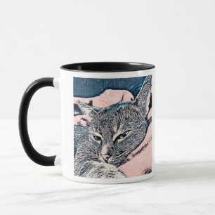 Katze, Foto, Haustiere, lustige Katze, pastellfarb Tasse