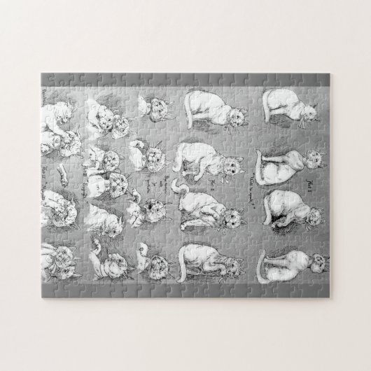 Katze, Freundschaft & Ehe, Braut, Louis Wain Puzzle (Horizontal)