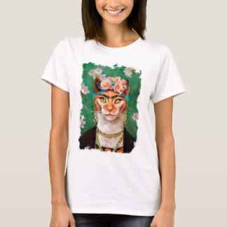 Katze Frida mit Blumen T-Shirt