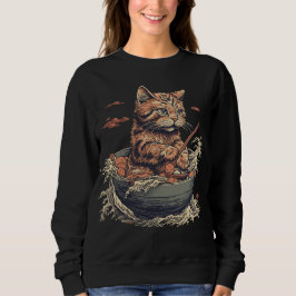 Katze frisst Ramen, Wave of Kanawaga Sweatshirt
