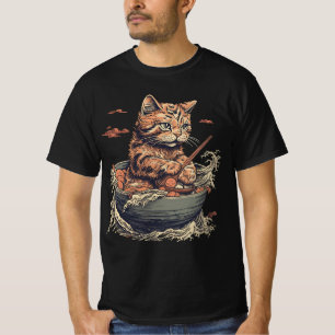 Katze frisst Ramen, Wave of Kanawaga T-Shirt