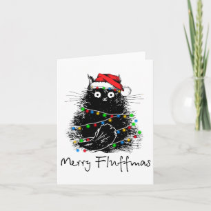 Katze Frohe Fluffweihnachten Katzenliebhaber Weihn Karte