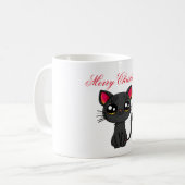 Katze Frohe Weihnachten Kaffeetasse (Vorderseite Links)