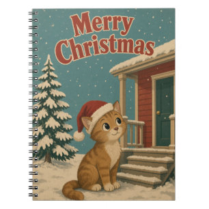 Katze Frontveranda Tier Weihnachten Notizblock