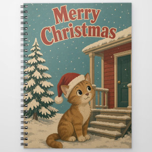 Katze Frontveranda Tier Weihnachten Notizblock